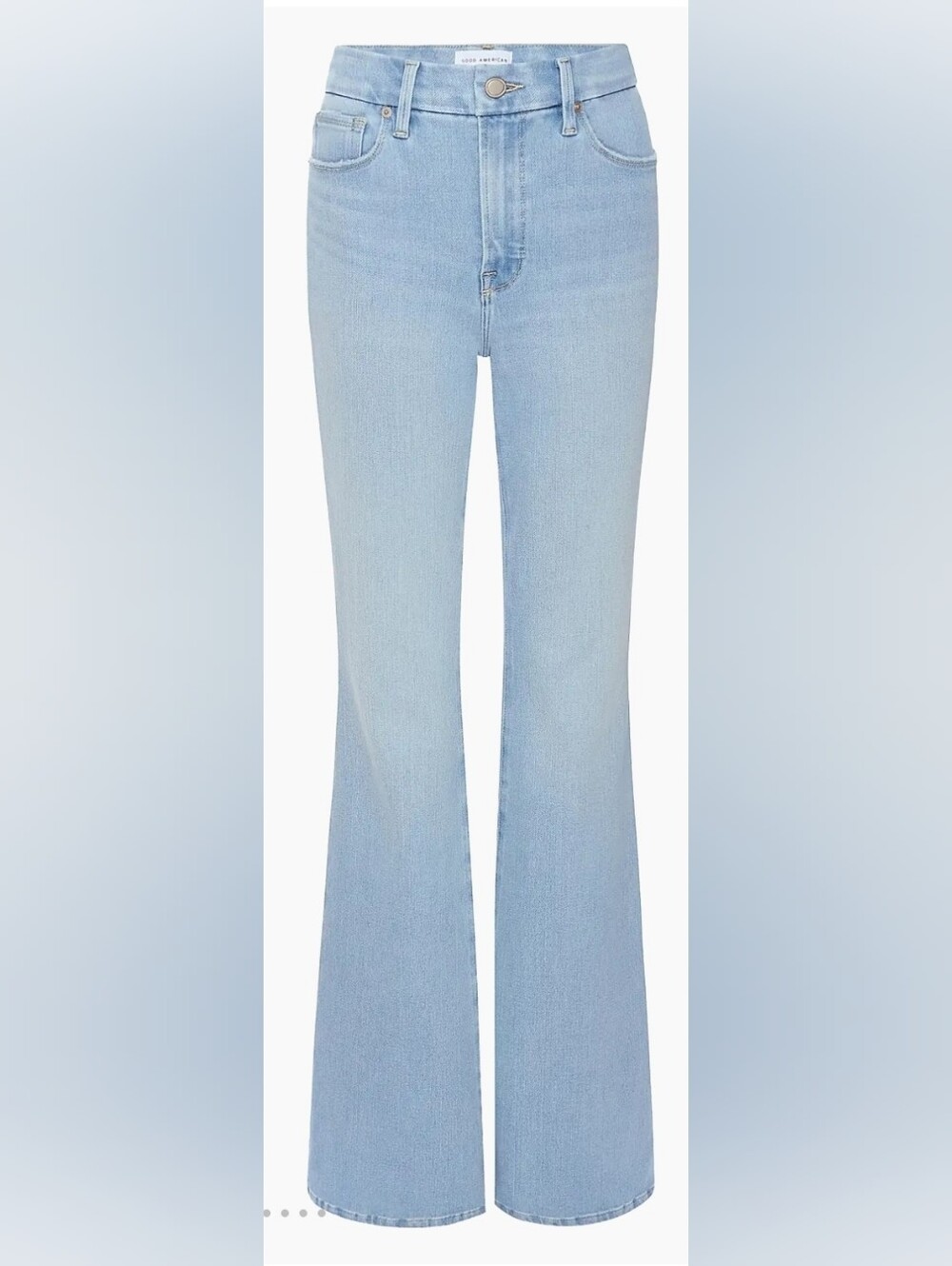 Good American Light Blue High-Rise Flare Jeans